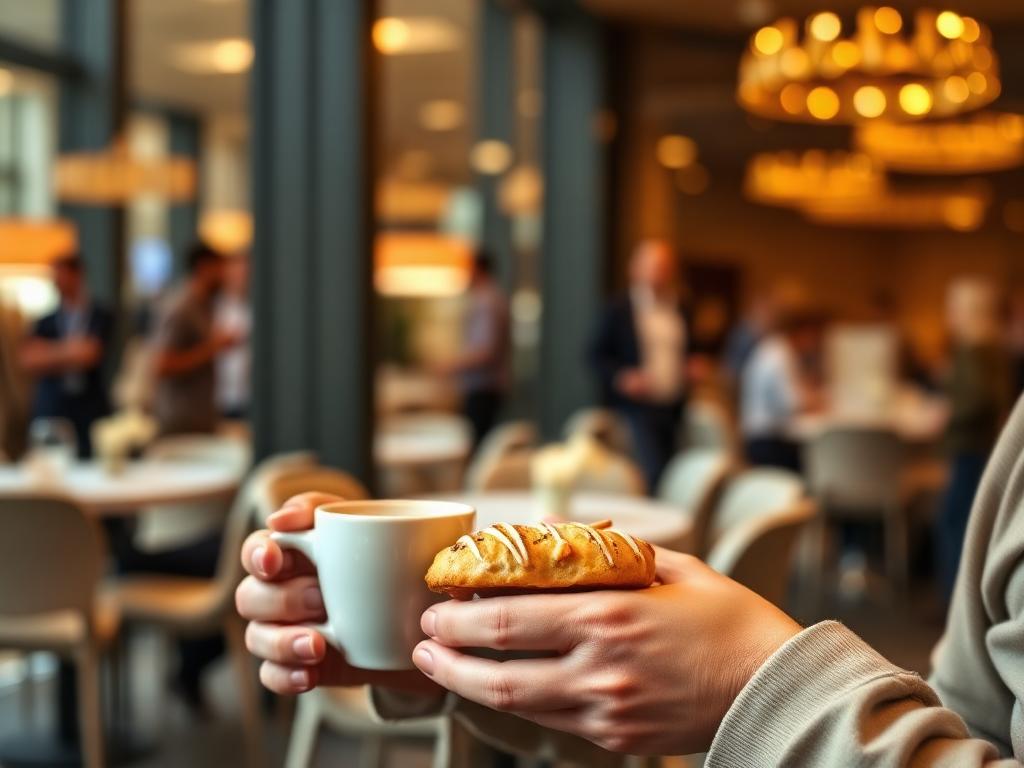 Café e snacks na chegada