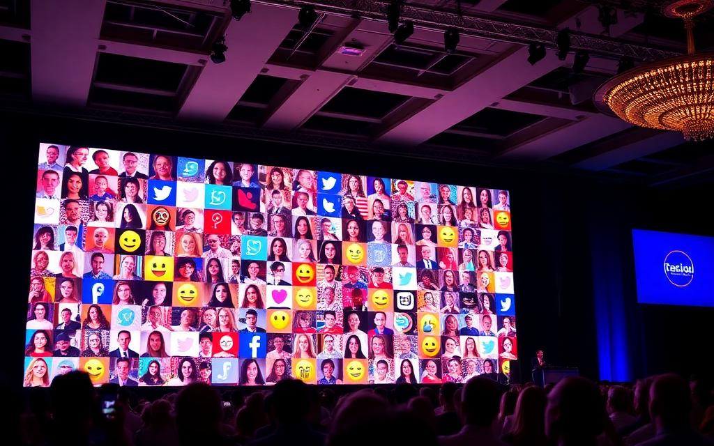 Exemplo de Mural interativo em evento